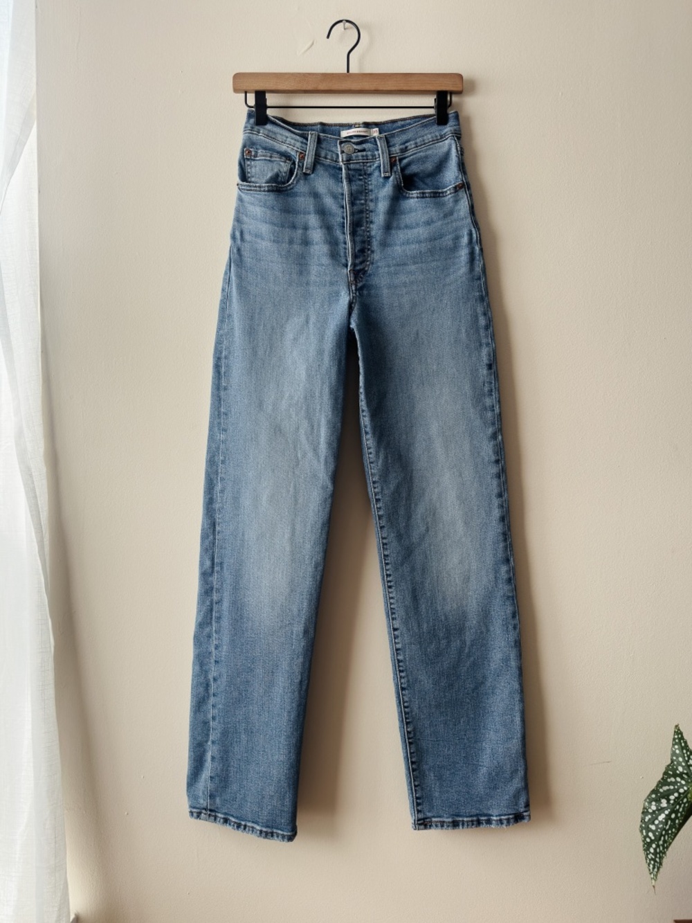 Levi’s Ribcage Straight Ankle Jeans Women’s 28 what 32L High Rise Button Fly